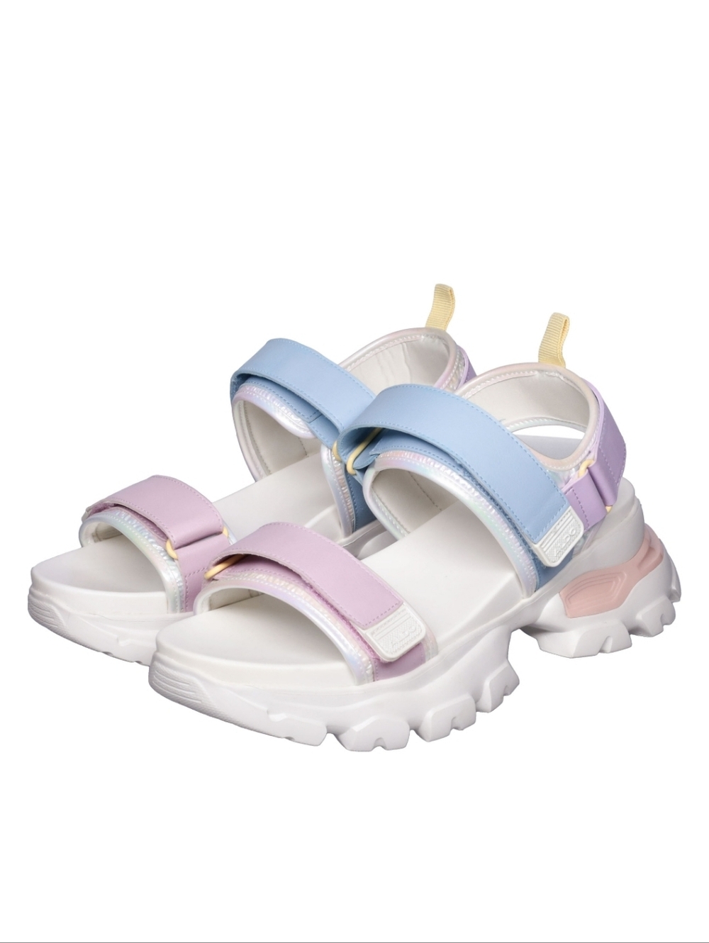 Aldo Sporty Strap Sandals in Pink, Lavender & Powder Blue
